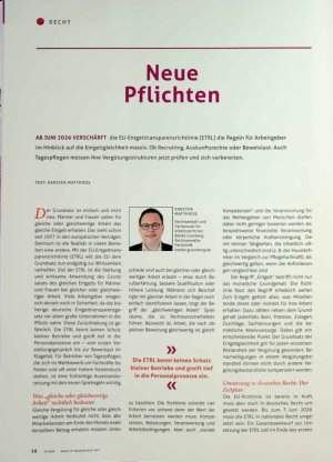 Vorschauseite 1: Neue Pflichten