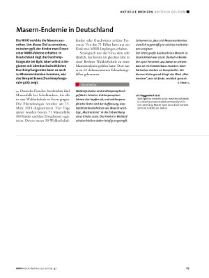 Vorschauseite 1: Masern-Endemie in Deutschland