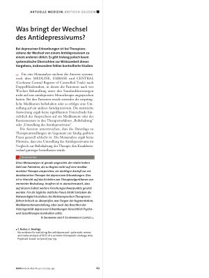 Vorschauseite 1: Was bringt der Wechsel des Antidepressivums?