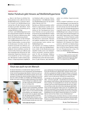 Vorschauseite 1: Hoher Pulsdruck gibt Hinweis auf Weißkittelhypertonie
