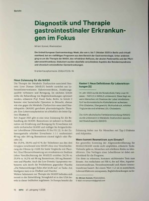 Vorschauseite 1: Diagnostik und Therapie gastrointestinaler Erkrankungen im Fokus