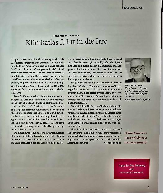 Vorschauseite 1: Klinikatlas führt in die Irre