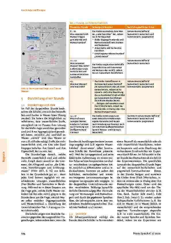 Vorschauseite 3: „Was löst Wasser? Was nicht? “ Naturwissenschaftliche Experimente im sprachheilpädagogischen Sachunterricht