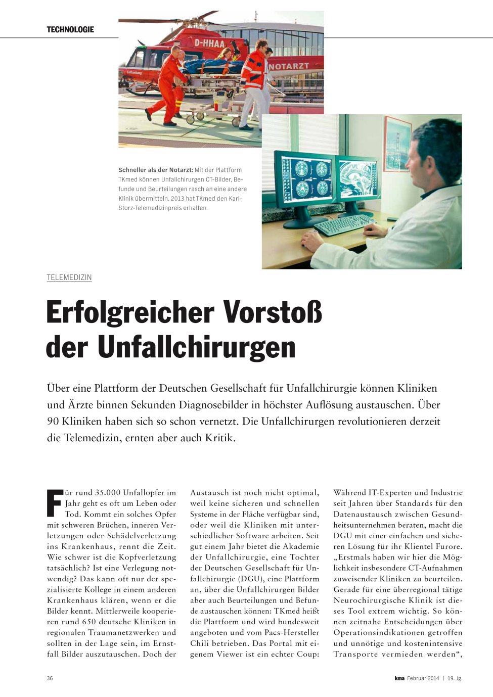 Vorschauseite 1: Erfolgreicher Vorstoß der Unfallchirurgen