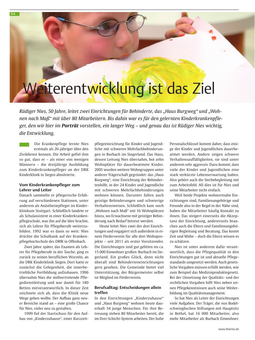 Vorschauseite 1: Weiterentwicklung ist das Ziel