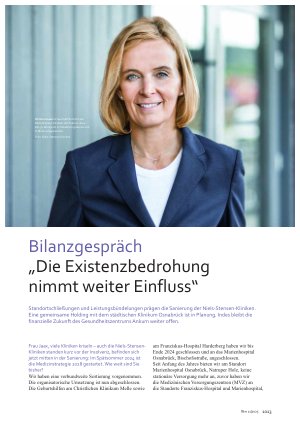 Vorschauseite 1: Bilanzgespräch „Die Existenzbedrohung nimmt weiter Einfluss“