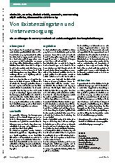 Vorschauseite 1: Von Existenzängsten und Unterversorgung