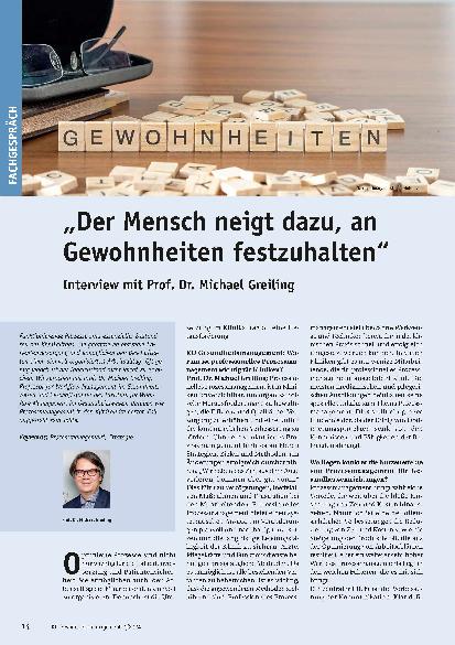 Vorschauseite 1: „Der Mensch neigt dazu, an Gewohnheiten festzuhalten.“
