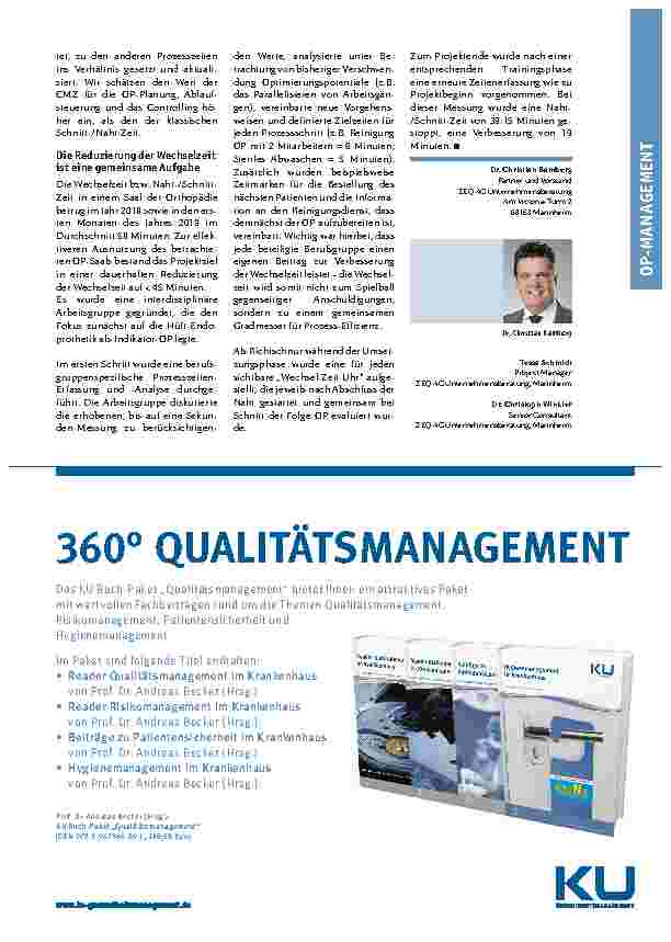 Vorschauseite 3: Fokuswechsel im OP-Management: Interimsmanagement und prozessorientierte Kennzahlen als innovative Ansätze für den Zentral-OP