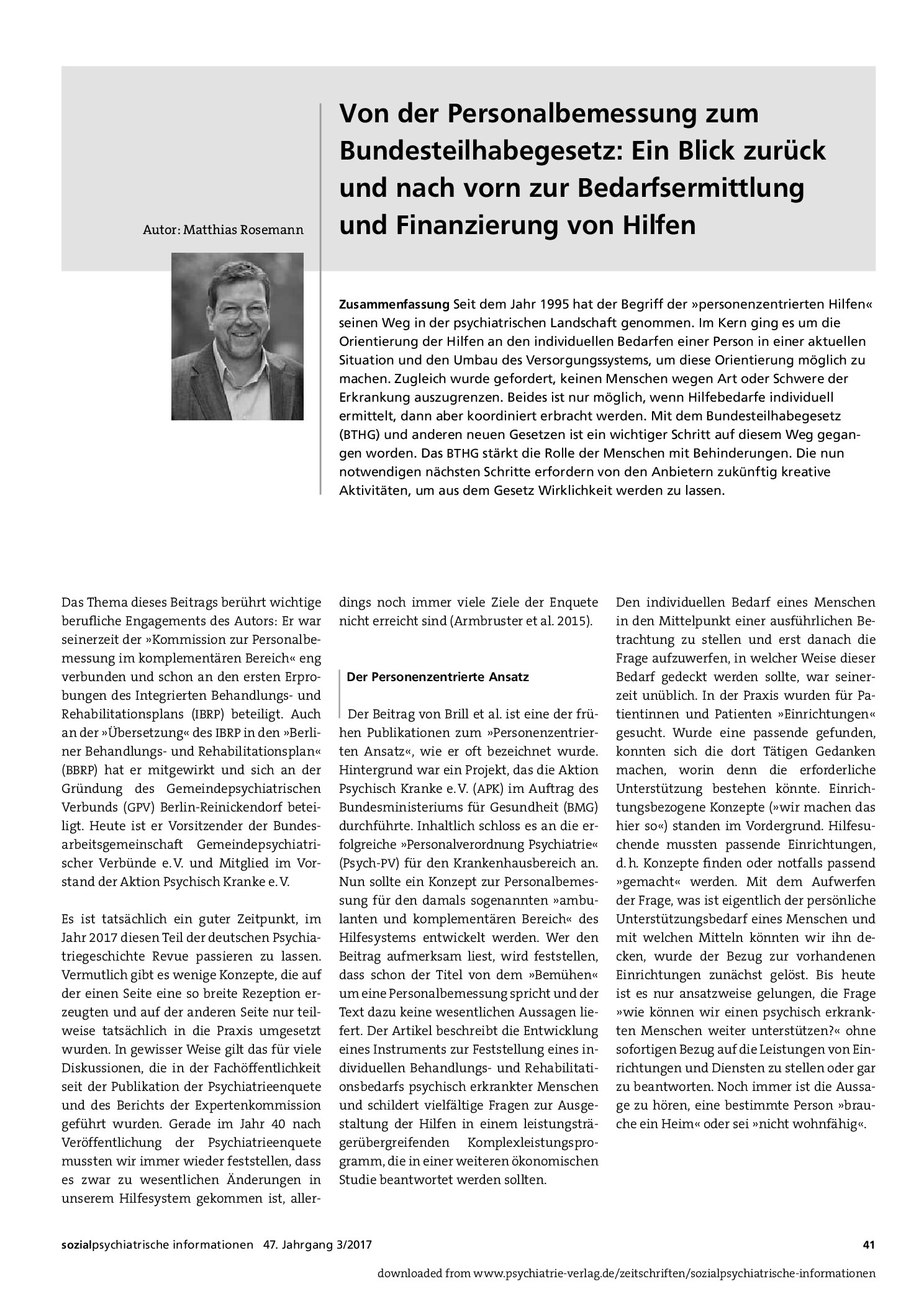 Vorschauseite 1: Von der Personalbemessung zum Bundesteilhabegesetz: Ein Blick zurück und nach vorn zur Bedarfsermittlung und Finanzierung von Hilfen