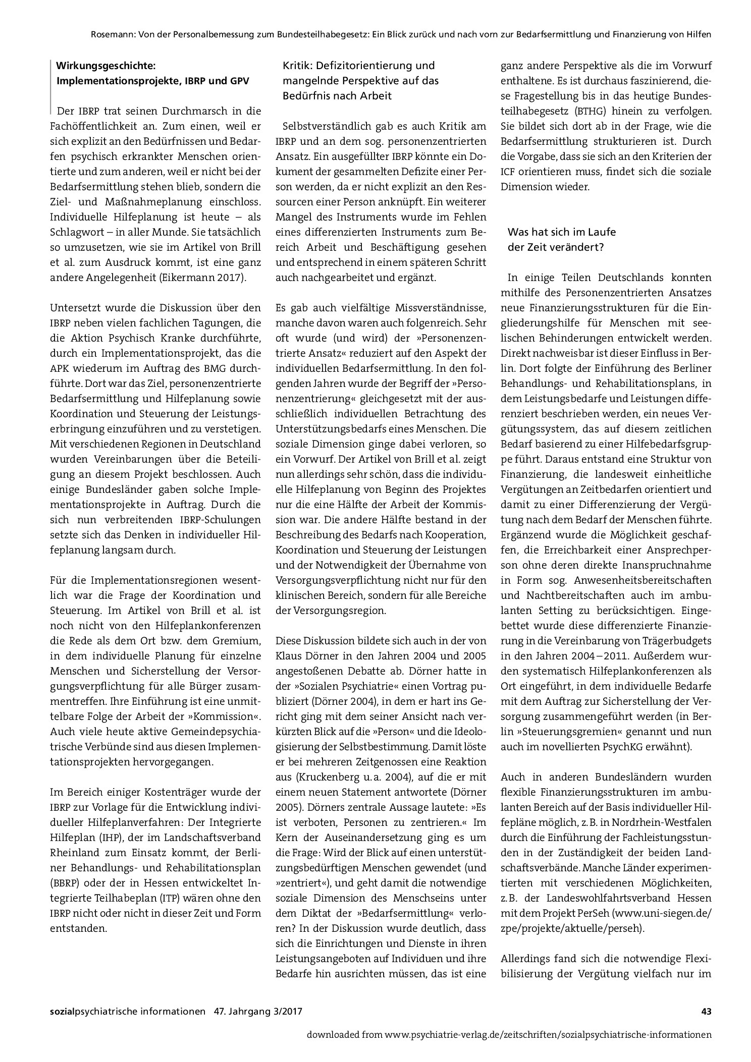 Vorschauseite 3: Von der Personalbemessung zum Bundesteilhabegesetz: Ein Blick zurück und nach vorn zur Bedarfsermittlung und Finanzierung von Hilfen