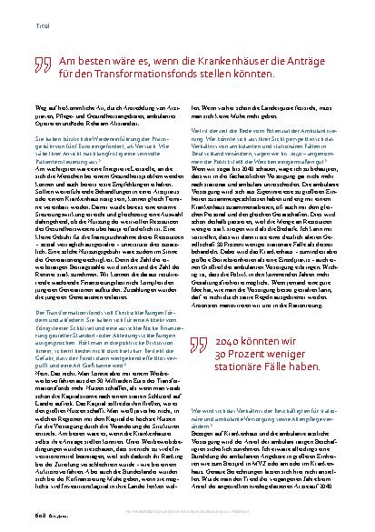 Vorschauseite 3: Veränderung im Klinikmarkt „Sonst manövrieren wir uns in die Rationierung“