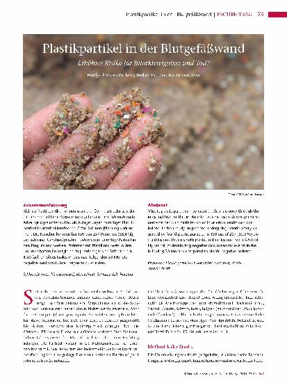 Vorschauseite 1: Plastikpartikel in der Blutgefäßwand Erhöhtes Risiko für Infarktereignisse und Tod?