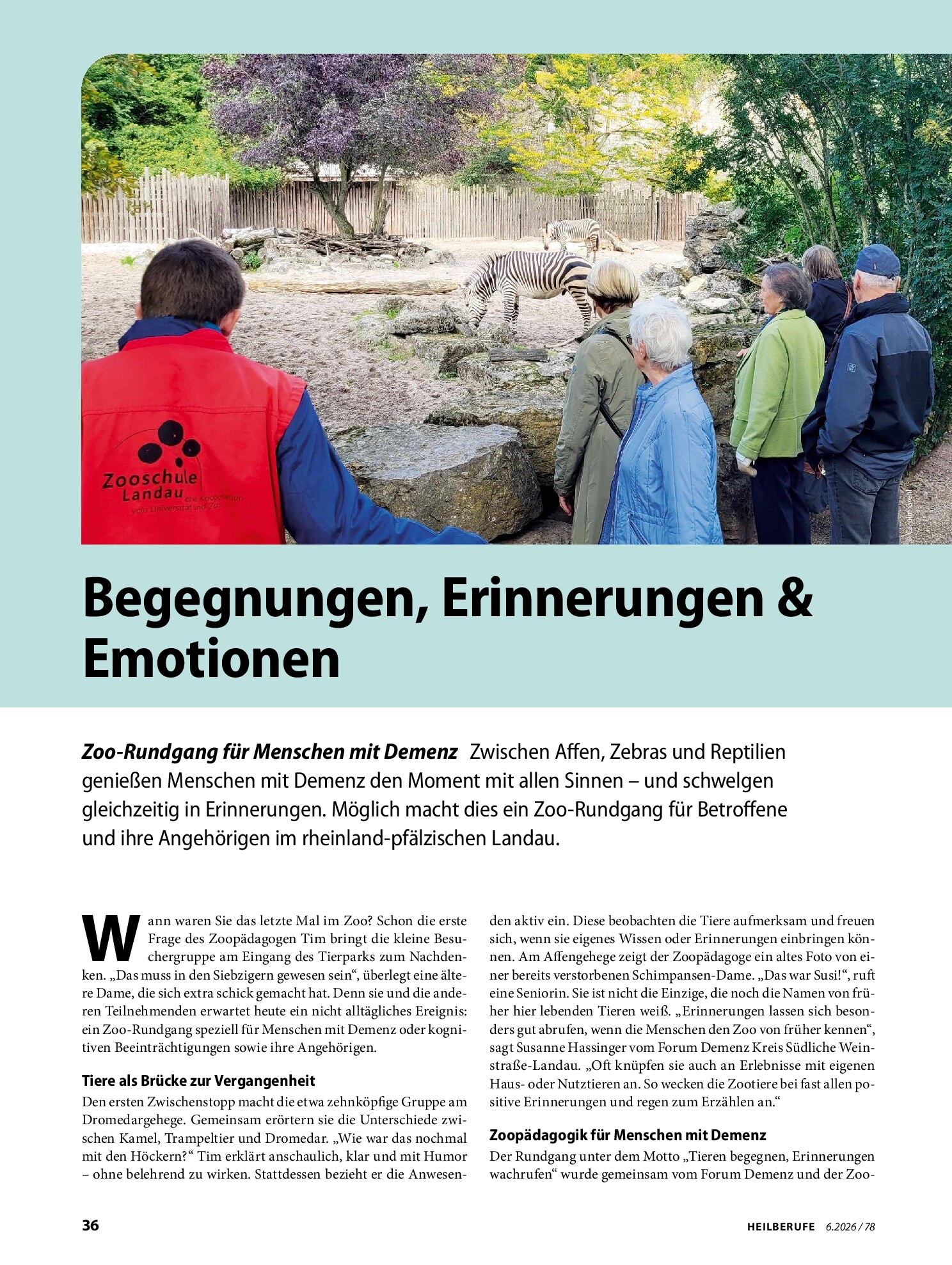 Vorschauseite 1: Begegnungen, Erinnerungen & Emotionen