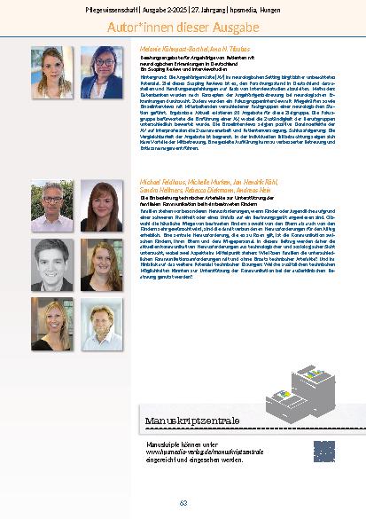 Vorschauseite 5: Pflegewissenschaft Heft 2-2025