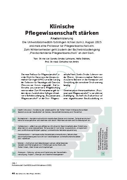 Vorschauseite 1: Klinische Pflegewissenschaft stärken
