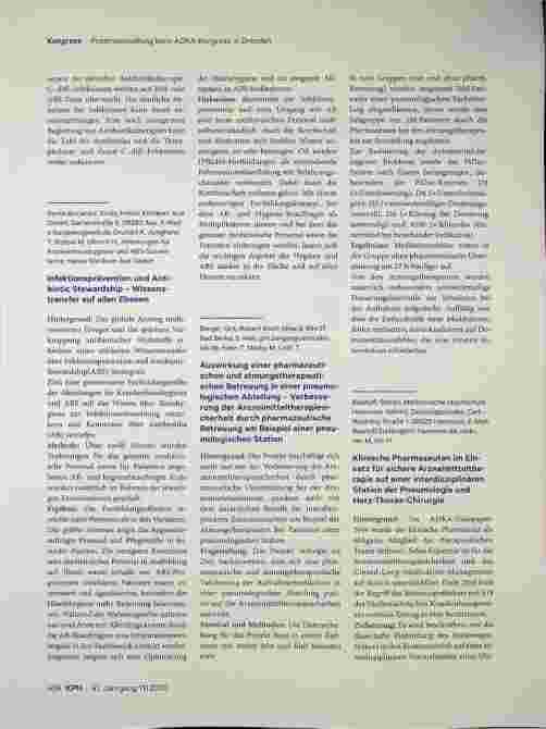 Vorschauseite 2: 45. Wissenschaftliche ADKA Posterausstellung Abstracts der Poster