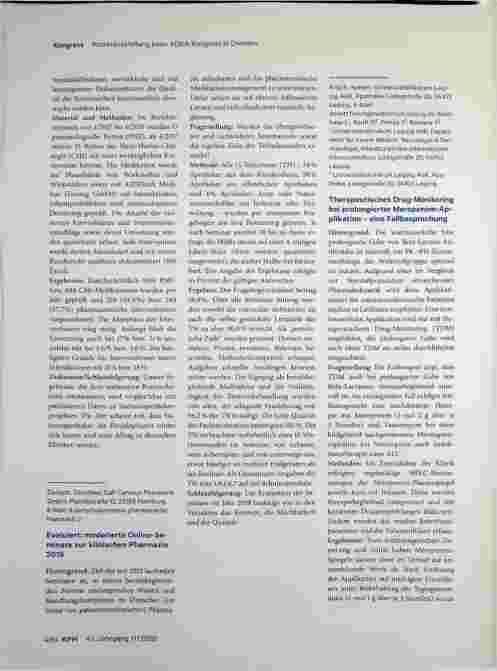 Vorschauseite 3: 45. Wissenschaftliche ADKA Posterausstellung Abstracts der Poster