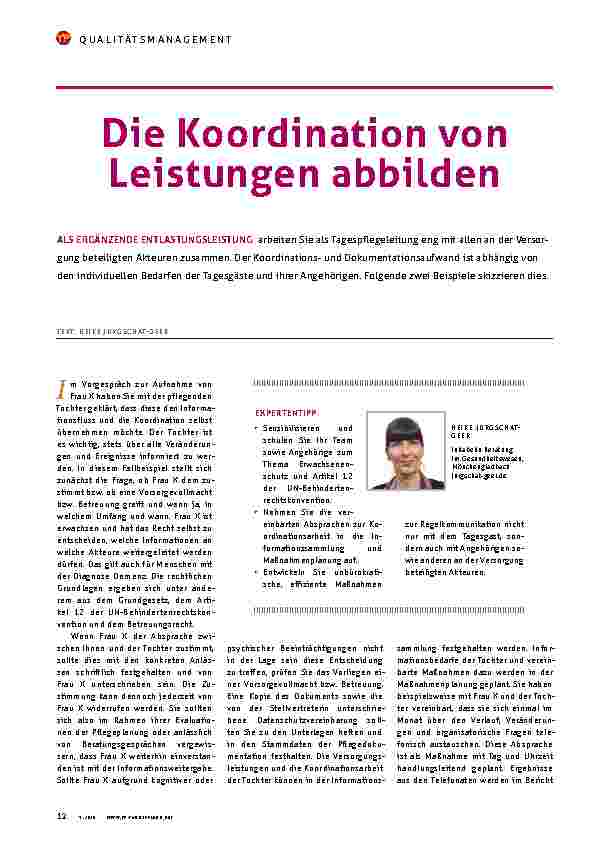 Vorschauseite 1: Die Koordination von Leistungen abbilden.