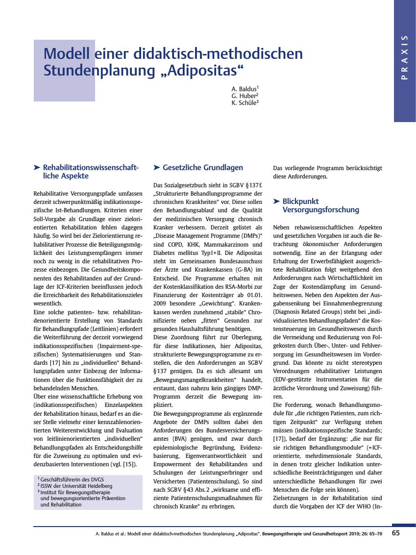 Vorschauseite 1: Modell einer didaktisch-methodischen Stundenplanung „Adipositas“