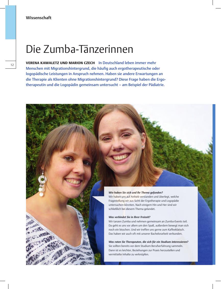 Vorschauseite 1: Verena Kawaletz und Marion Czech ? Die Zumba-Tänzerinnen