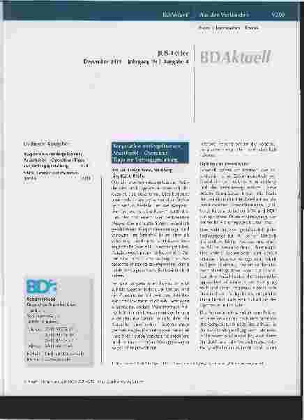 Vorschauseite 1: JUS-Letter Dezember 2019 | Jahrgang 19 | Ausgabe 4