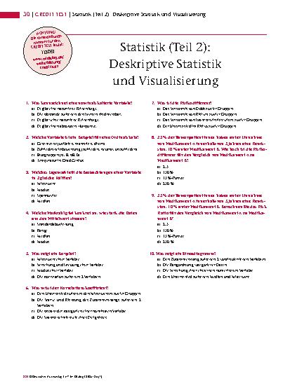 Vorschauseite 5: Statistik (Teil 2): Deskriptive Statistik und Visualisierung Meist unterschätzt und doch so wertvoll: Deskriptive Statistik – oder: Warum es gar nicht so einfach ist, ehrlich zu k…