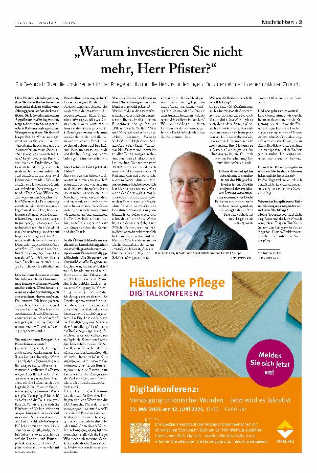 Vorschauseite 1: „Warum investieren Sie nicht mehr, Herr Pfister?“