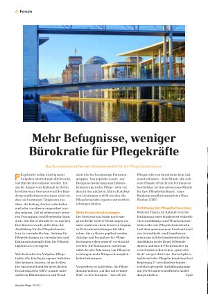 Vorschauseite 1: Mehr Befugnisse, weniger Bürokratie für Pflegekräfte