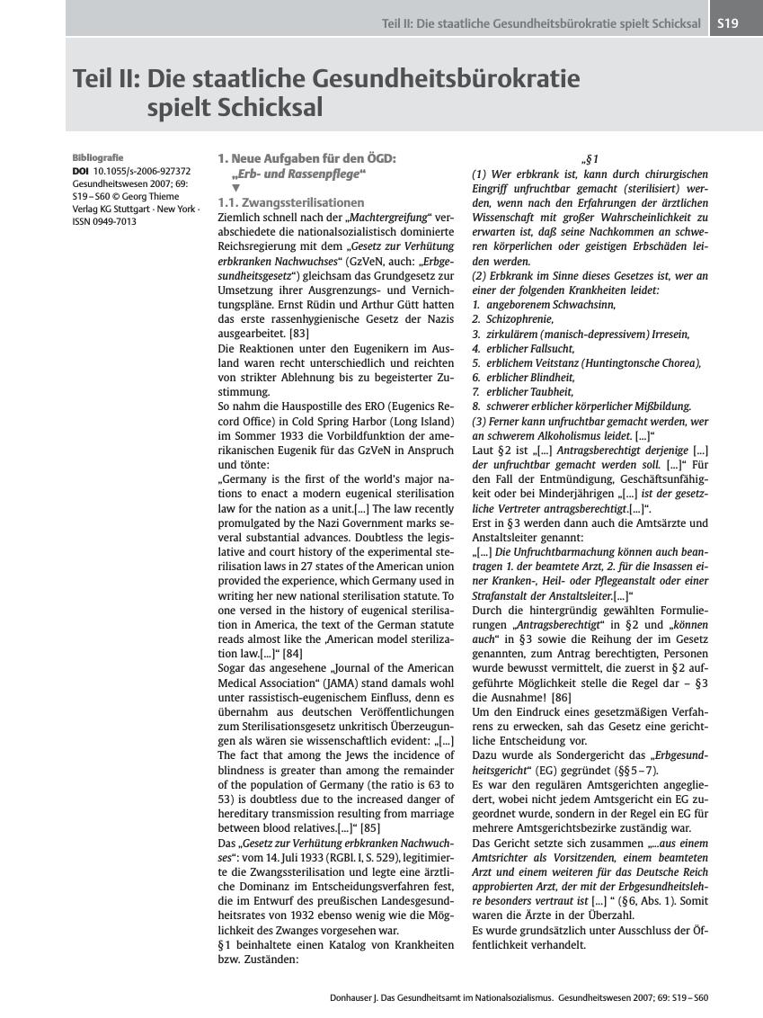 Vorschauseite 1: Teil II: Die staatliche Gesundheitsbürokratie spielt Schicksal