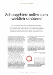 Vorschauseite 1: Schutzgebiete sollen auch wirklich schützen!
