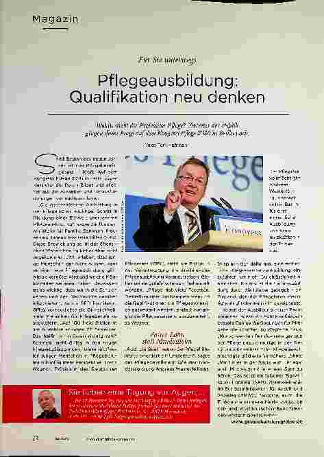 Vorschauseite 1: Pflegeausbildung: Qualifikation neu denken