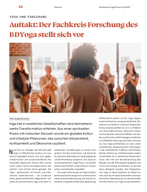 Vorschauseite 1: Auftakt: Der Fachkreis Forschung des BDYoga stellt sich vor