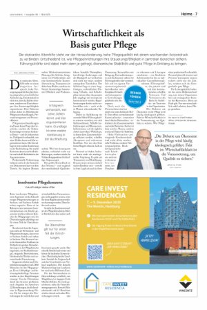 Vorschauseite 1: Wirtschaftlichkeit als Basis guter Pflege