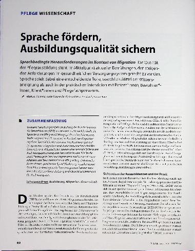 Vorschauseite 1: Sprache fördern, Ausbildungsqualität sichern