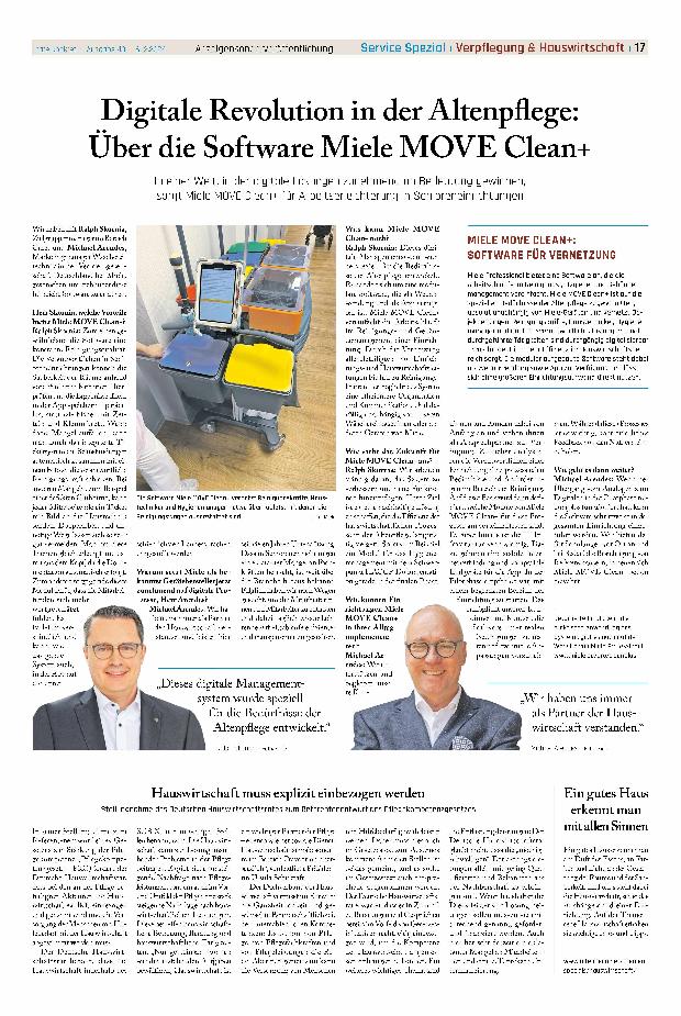 Vorschauseite 1: Digitale Revolution in der Altenpflege: Über die Software Miele MOVE Clean+