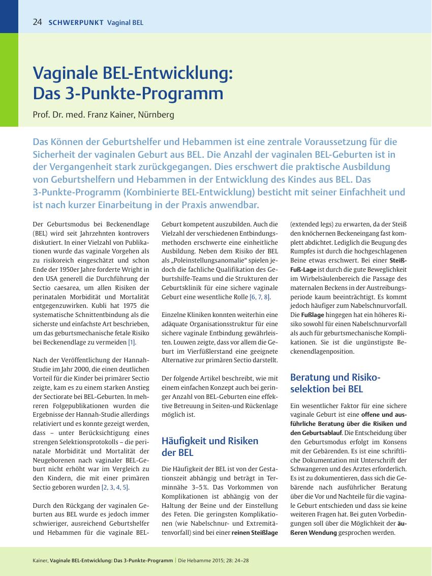 Vorschauseite 1: Vaginale BEL-Entwicklung: Das 3-Punkte-Programm