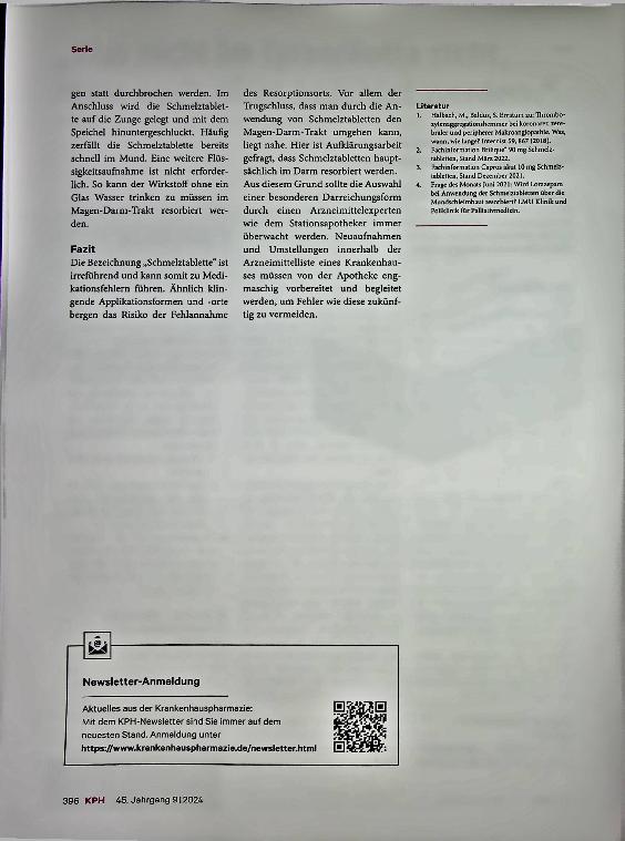Vorschauseite 2: "Nomen est Omen" oder der naheliegende Fehlgebrauch der Schmelztablette?