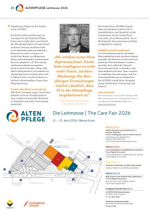 Vorschauseite 3: AVENEO: Innovationskraft für die Pflege Die Sonderschau AVENEO präsentiert die zukunftsweisenden Newcomer und Produkte von morgen.