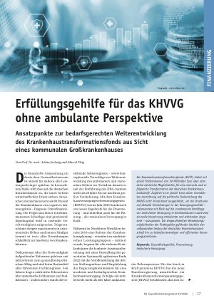 Vorschauseite 1: Erfüllungsgehilfe für das KHVVG ohne ambulante Perspektive