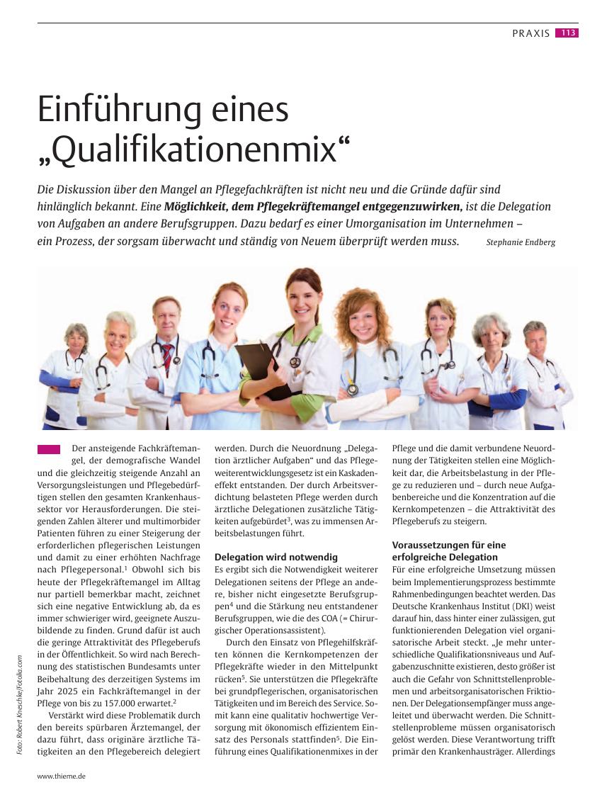 Vorschauseite 1: Einführung eines „Qualifikationenmix“