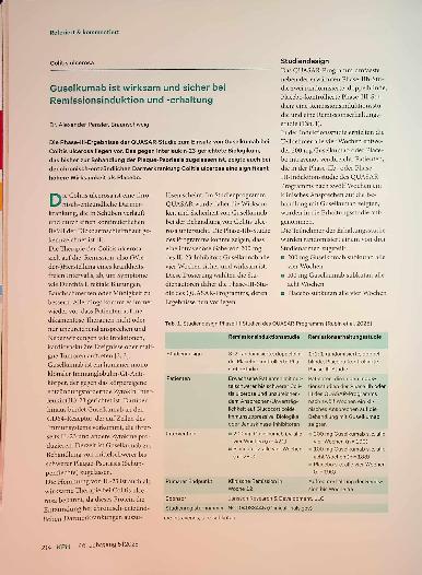 Vorschauseite 1: Guselkumab ist wirksam und sicher bei Remissionsinduktion und -erhaltung