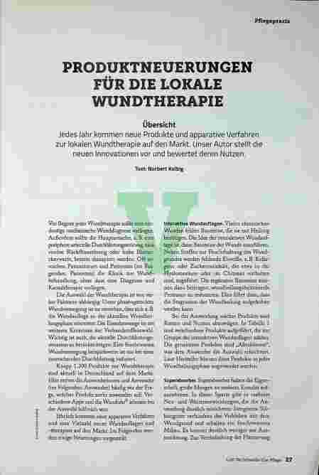 Vorschauseite 2: PRODUKTNEUERUNGEN FÜR DIE LOKALE WUNDTHERAPIE