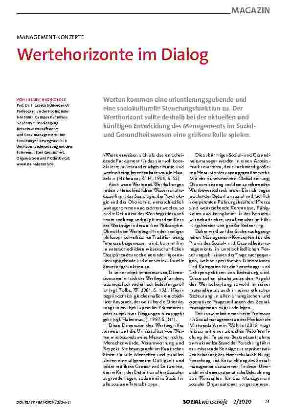 Vorschauseite 1: Wertehorizonte im Dialog