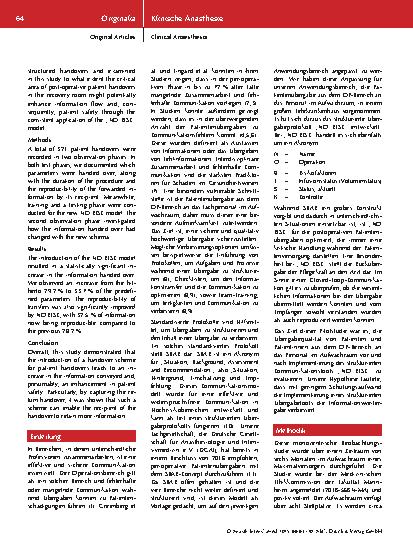 Vorschauseite 2: „NO RISK“ – Eine strukturierte Patientenübergabe für die postoperative Phase