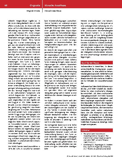 Vorschauseite 6: „NO RISK“ – Eine strukturierte Patientenübergabe für die postoperative Phase