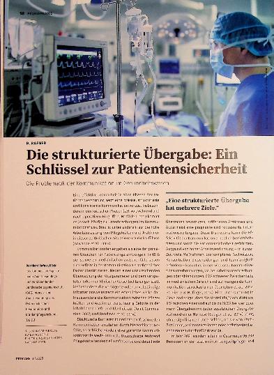 Vorschauseite 1: Die strukturierte Übergabe: Ein Schlüssel zur Patientensicherheit