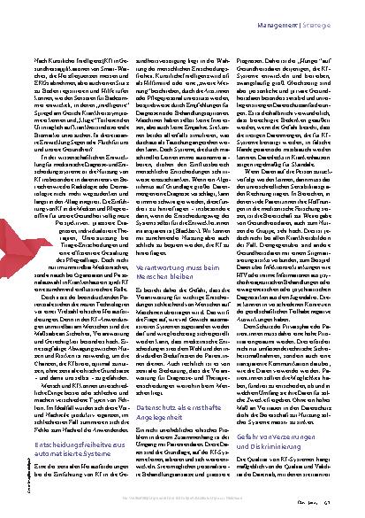 Vorschauseite 2: KI in Medizin und Pflege: In Entscheidungen frei bleiben