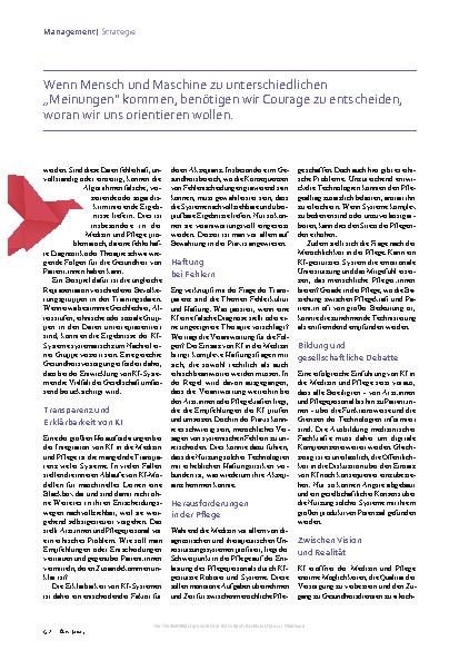 Vorschauseite 3: KI in Medizin und Pflege: In Entscheidungen frei bleiben