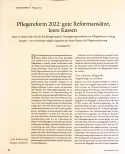 Vorschauseite 1: Pflegereform 2022: gute Reformansätze, leere Kassen